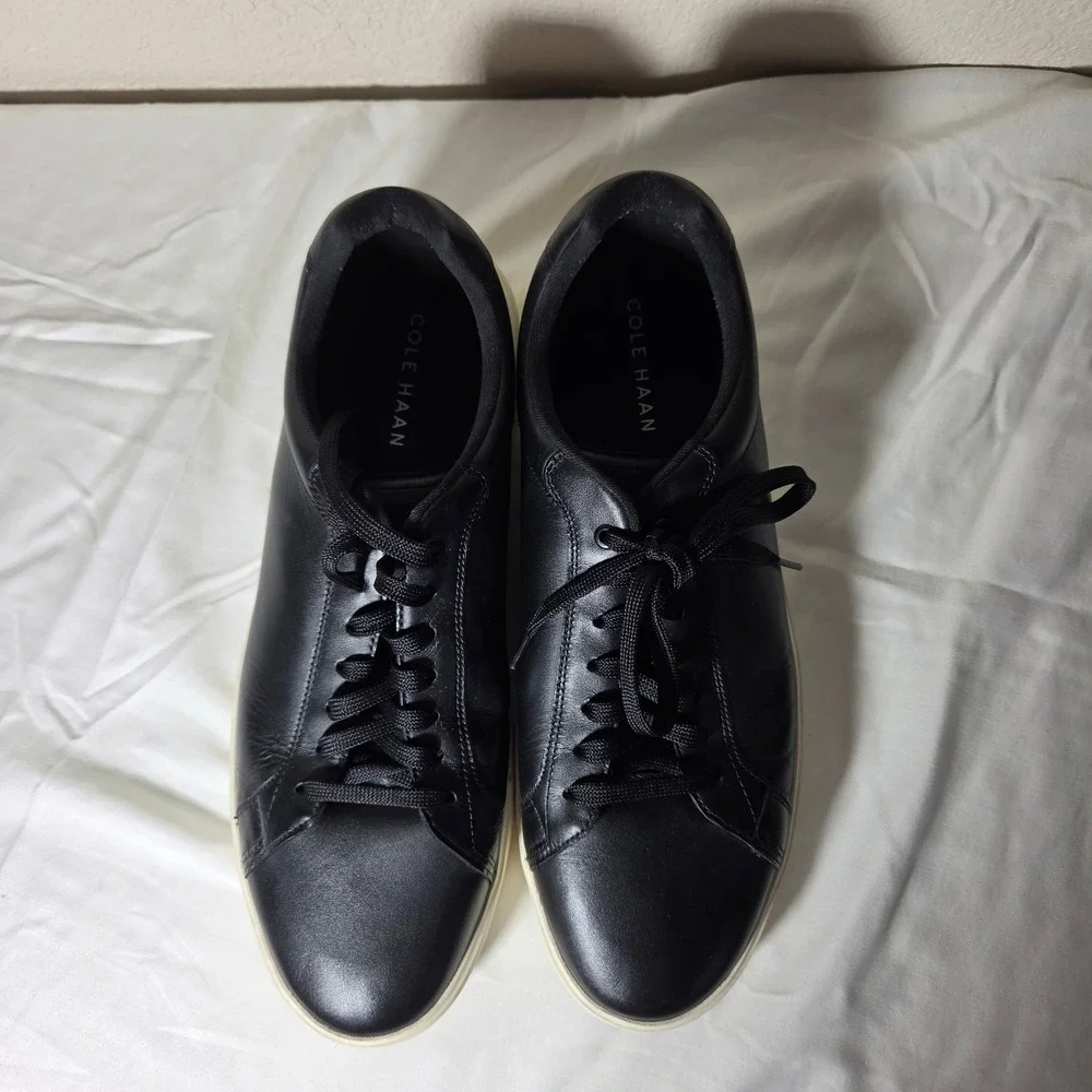 Cole Haan Mens Grand Crosscourt Black Leather Sneakers C40224 Size 14 M